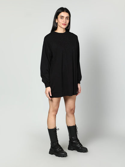 Gaiia Women Embellished Full Sleeves Sweatshirt