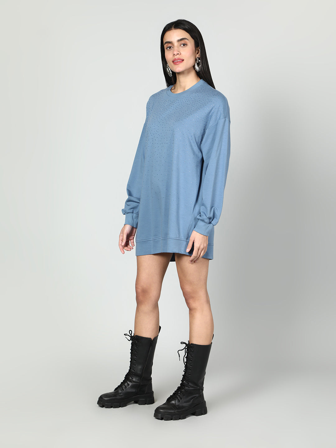 Gaiia Women Embellished Full Sleeves Sweatshirt