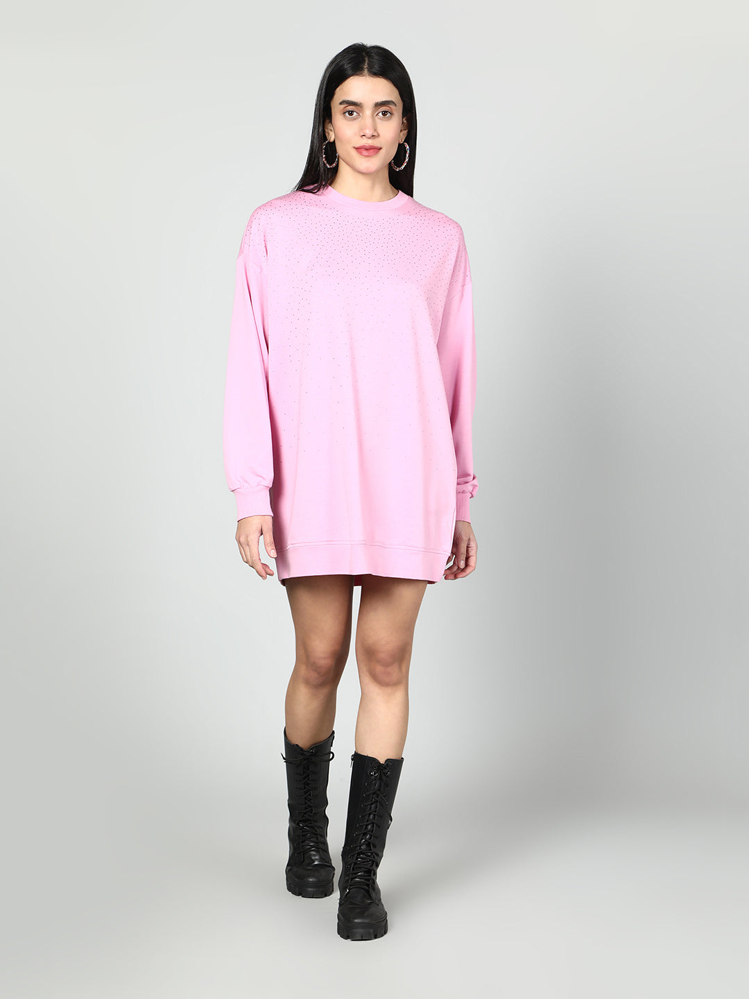 Gaiia Women Embellished Full Sleeves Sweatshirt