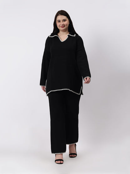 Gaiia Fall Winter Collared Neck Co-Ord Set