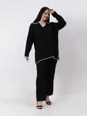 Gaiia Fall Winter Collared Neck Co-Ord Set