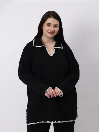 Gaiia Fall Winter Collared Neck Co-Ord Set