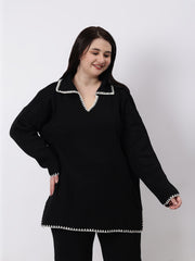 Gaiia Fall Winter Collared Neck Co-Ord Set