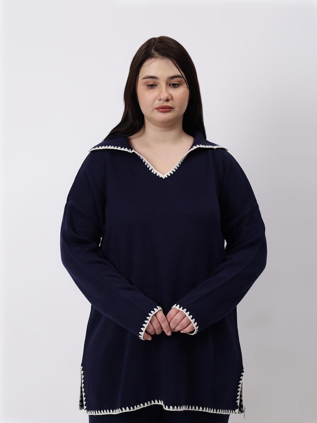 Gaiia Fall Winter Collared Neck Co-Ord Set