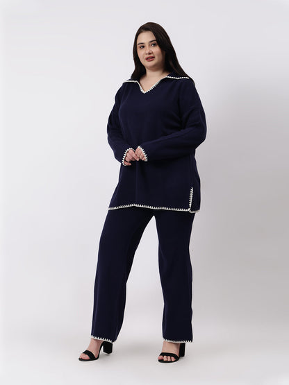 Gaiia Fall Winter Collared Neck Co-Ord Set