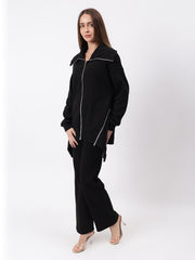 Gaiia Full Sleeves Solid Zipper Co-Ord Set