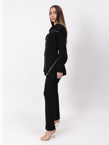 Gaiia Full Sleeves Solid Zipper Co-Ord Set