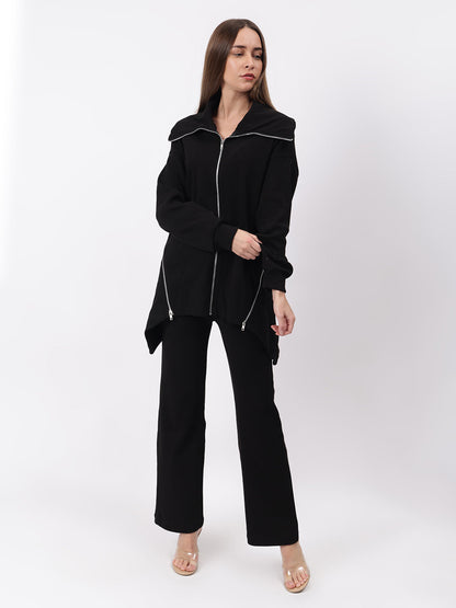 Gaiia Full Sleeves Solid Zipper Co-Ord Set