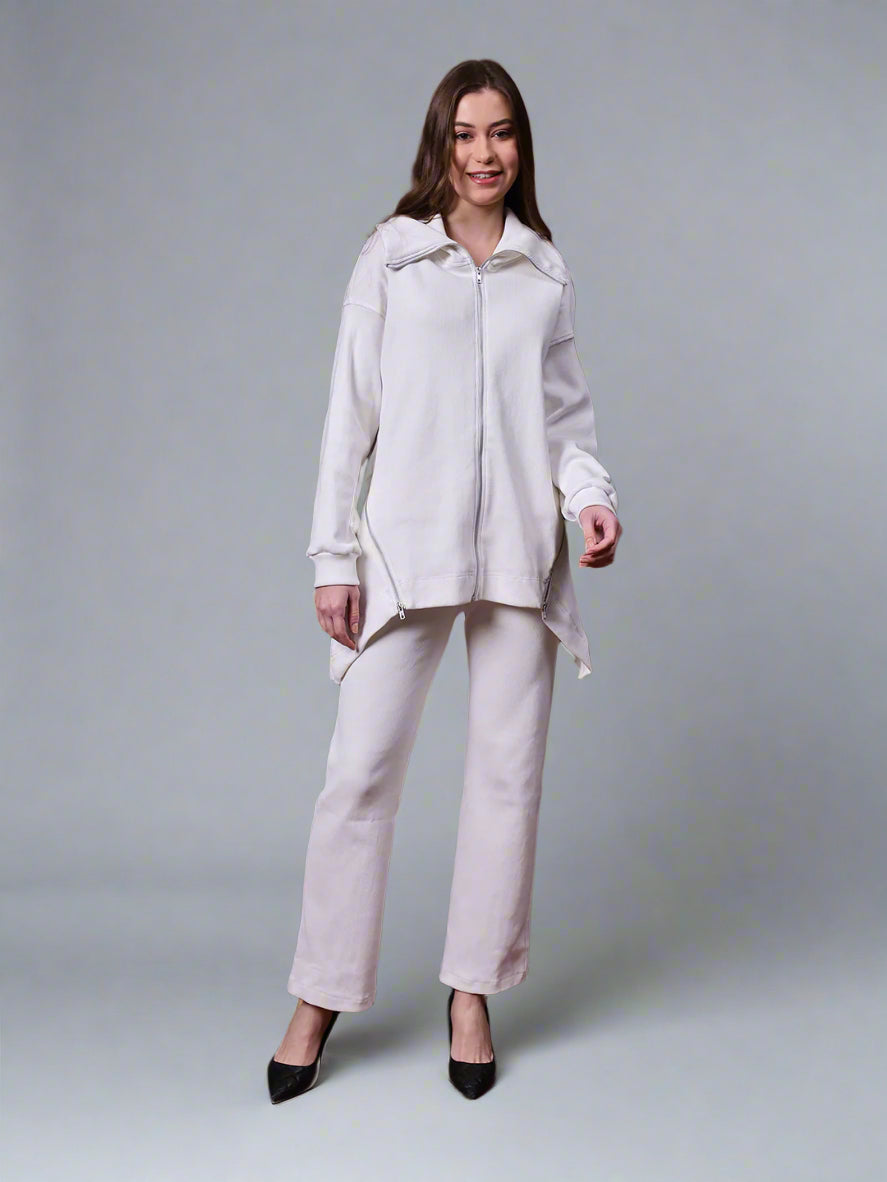 Gaiia Full Sleeves Solid Zipper Co-Ord Set