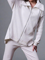 Gaiia Full Sleeves Solid Zipper Co-Ord Set