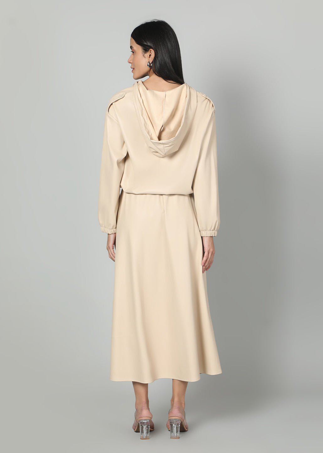 Gaiia Faux Leather Skirt Co-Ord Set - Brown