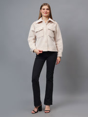 Gaiia Spread Collar Solid Buttoned Shacket