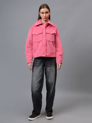 Gaiia Spread Collar Solid Buttoned Shacket
