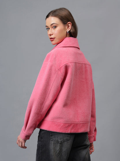 Gaiia Spread Collar Solid Buttoned Shacket