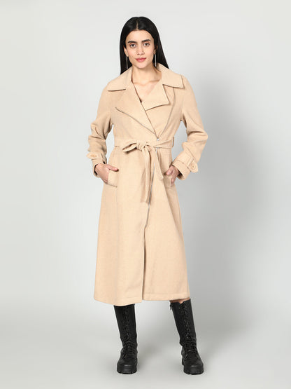 Gaiia Single Breasted Solid Colour Zipper Coat