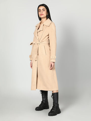Gaiia Single Breasted Solid Colour Zipper Coat