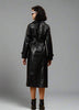 Faux Leather Single Breasted Zipper Coat