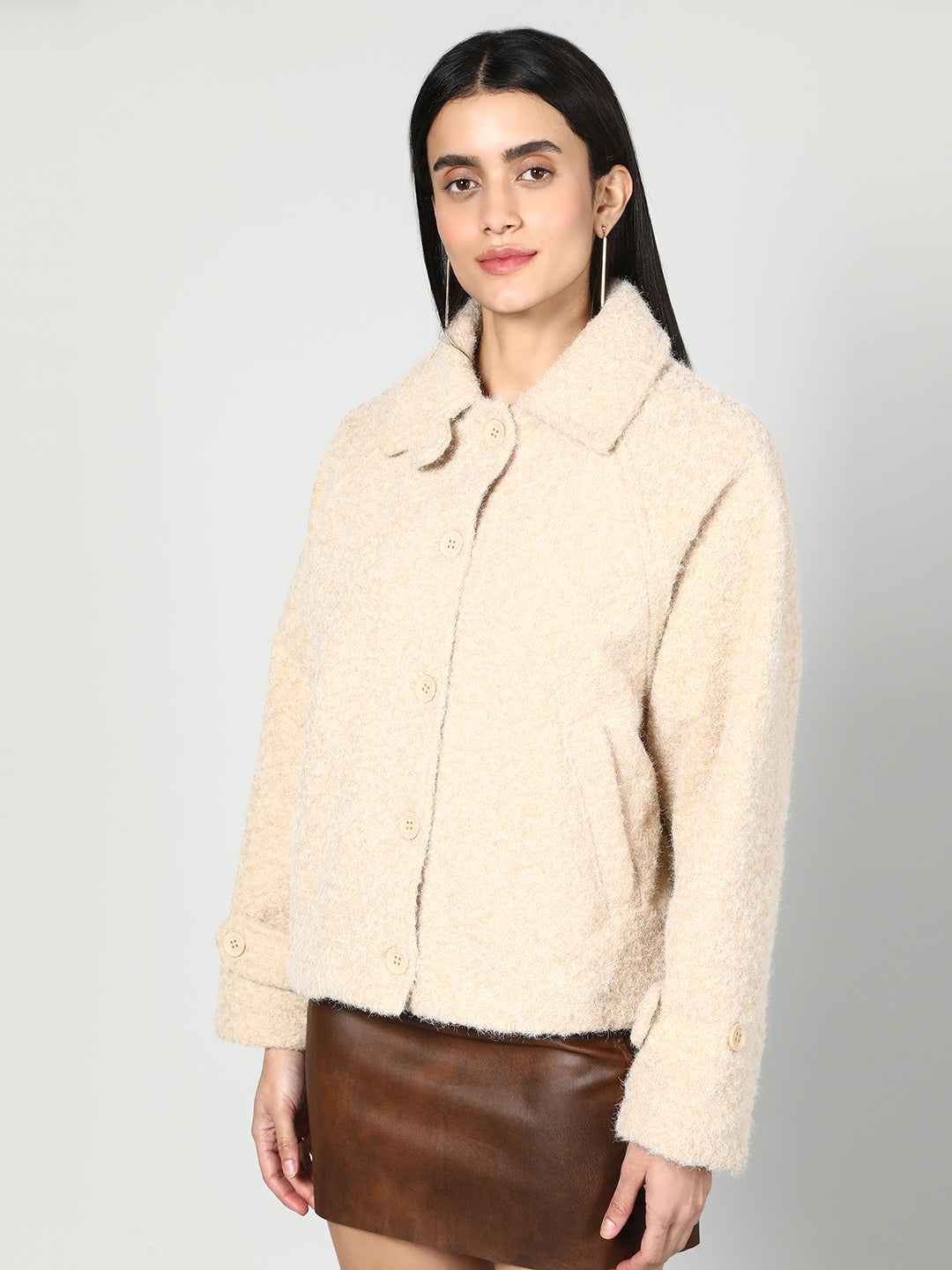 Gaiia Women Woolen Fluffy Jacket