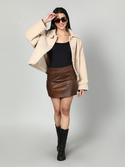 Gaiia Women Woolen Fluffy Jacket