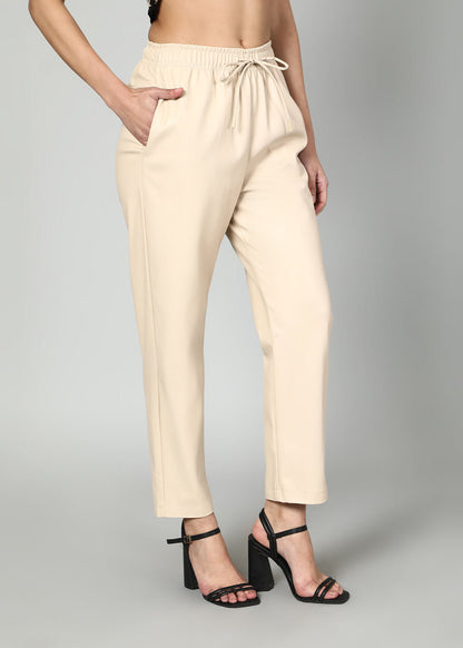 Gaiia Faux Leather Elasticated Waist Trouser