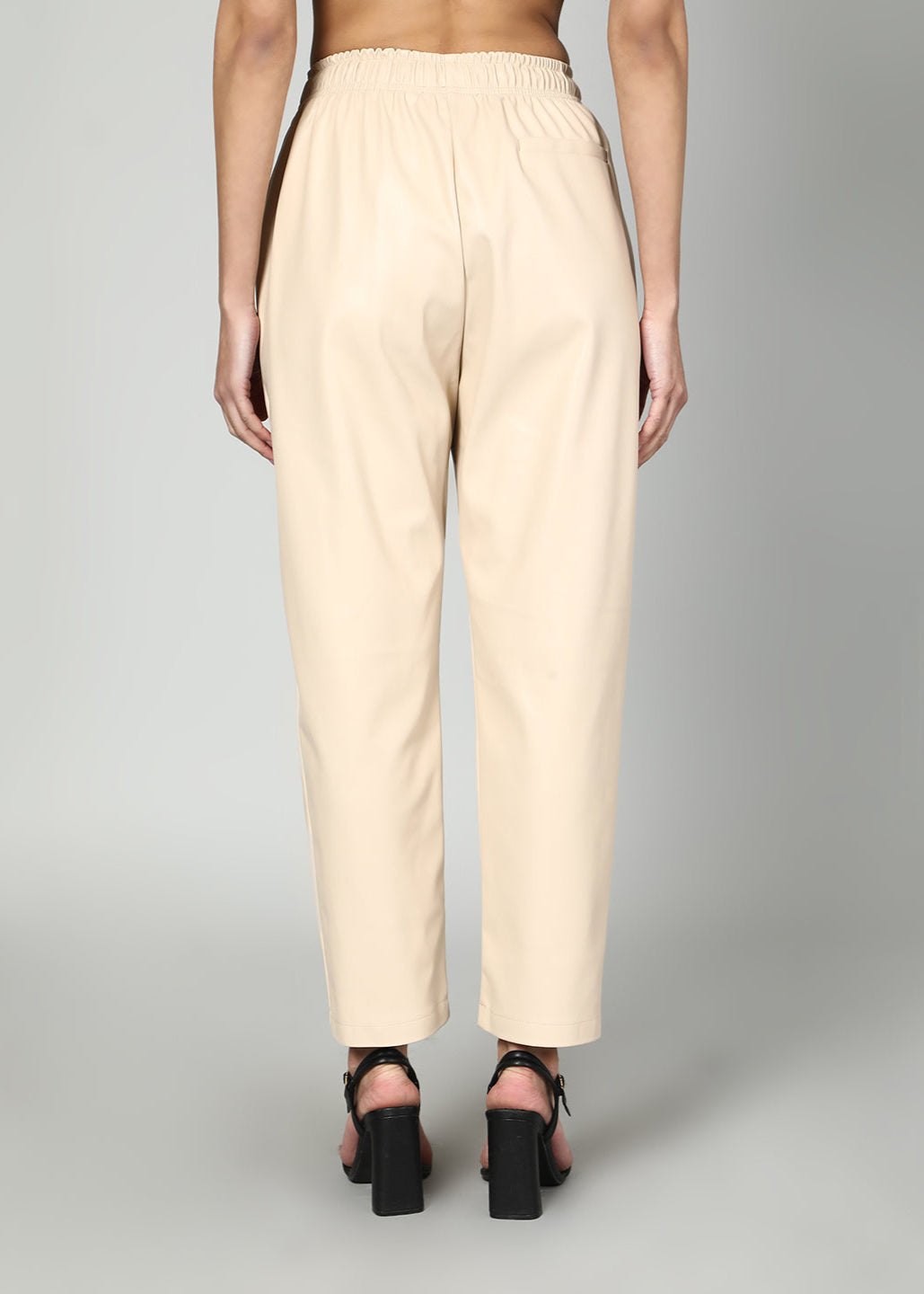 Gaiia Faux Leather Elasticated Waist Trouser