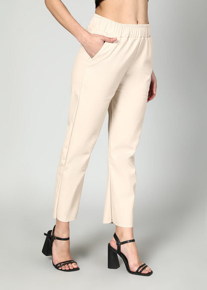 Gaiia Elasticated Solid Leather Pants