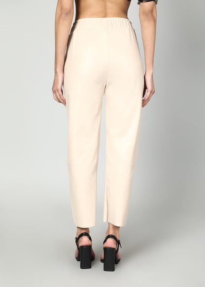Gaiia Elasticated Solid Leather Pants