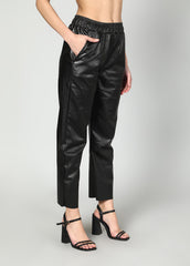 Gaiia Elasticated Solid Leather Pants