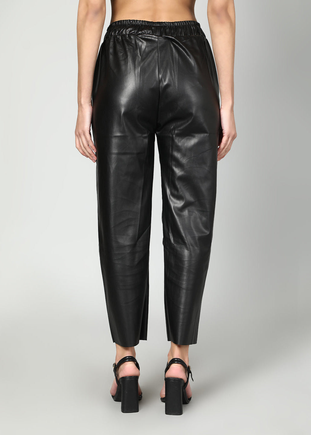 Gaiia Elasticated Solid Leather Pants