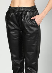 Gaiia Elasticated Solid Leather Pants