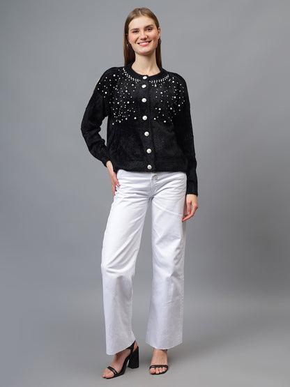 Gaiia Pearl Studded Cardigan