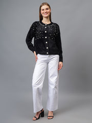 Gaiia Pearl Studded Cardigan