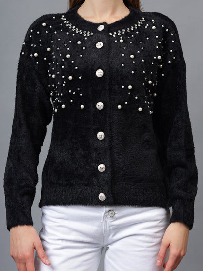 Gaiia Pearl Studded Cardigan