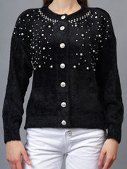 Gaiia Pearl Studded Cardigan