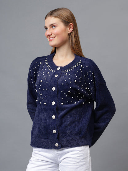 Gaiia Pearl Studded Cardigan