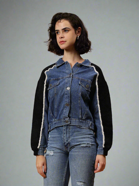 Gaiia Angora Denim Shacket