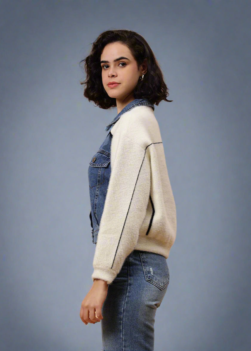 Gaiia Angora Denim Shacket