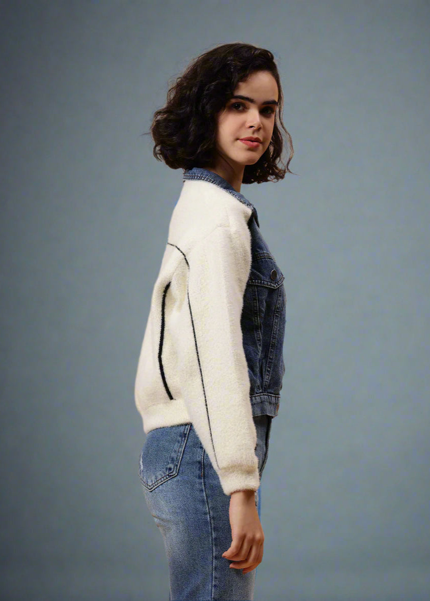 Gaiia Angora Denim Shacket