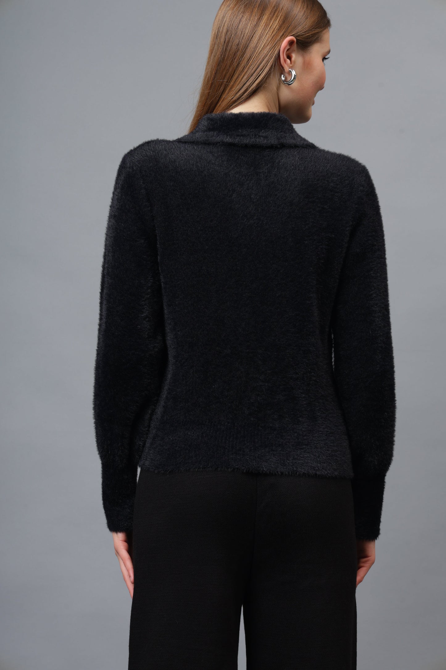 Gaiia Women Woolen Zipper Cardigan