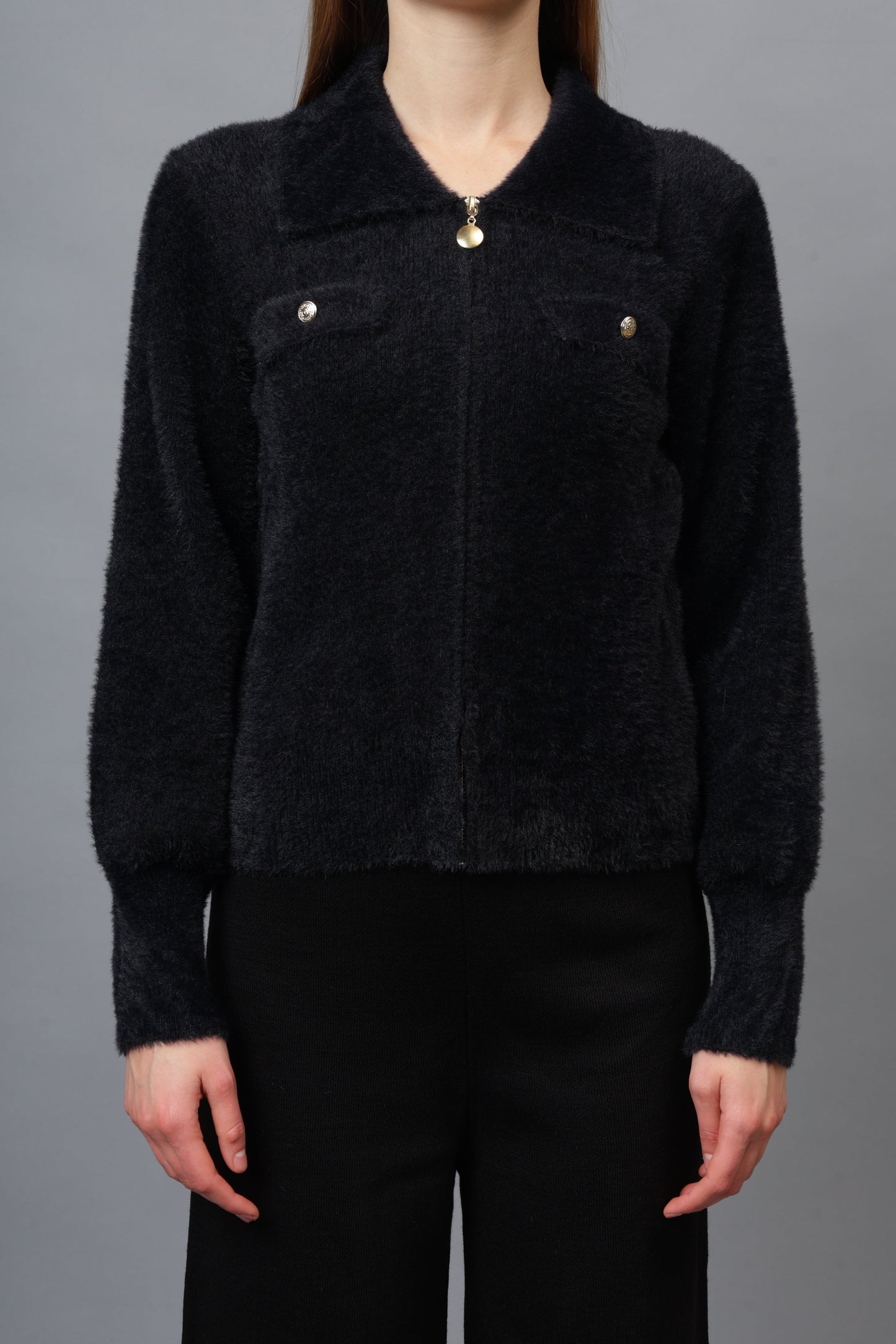 Gaiia Women Woolen Zipper Cardigan