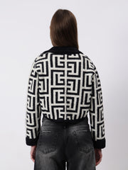 Geometric Print Collared Shacket