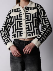 Geometric Print Collared Shacket