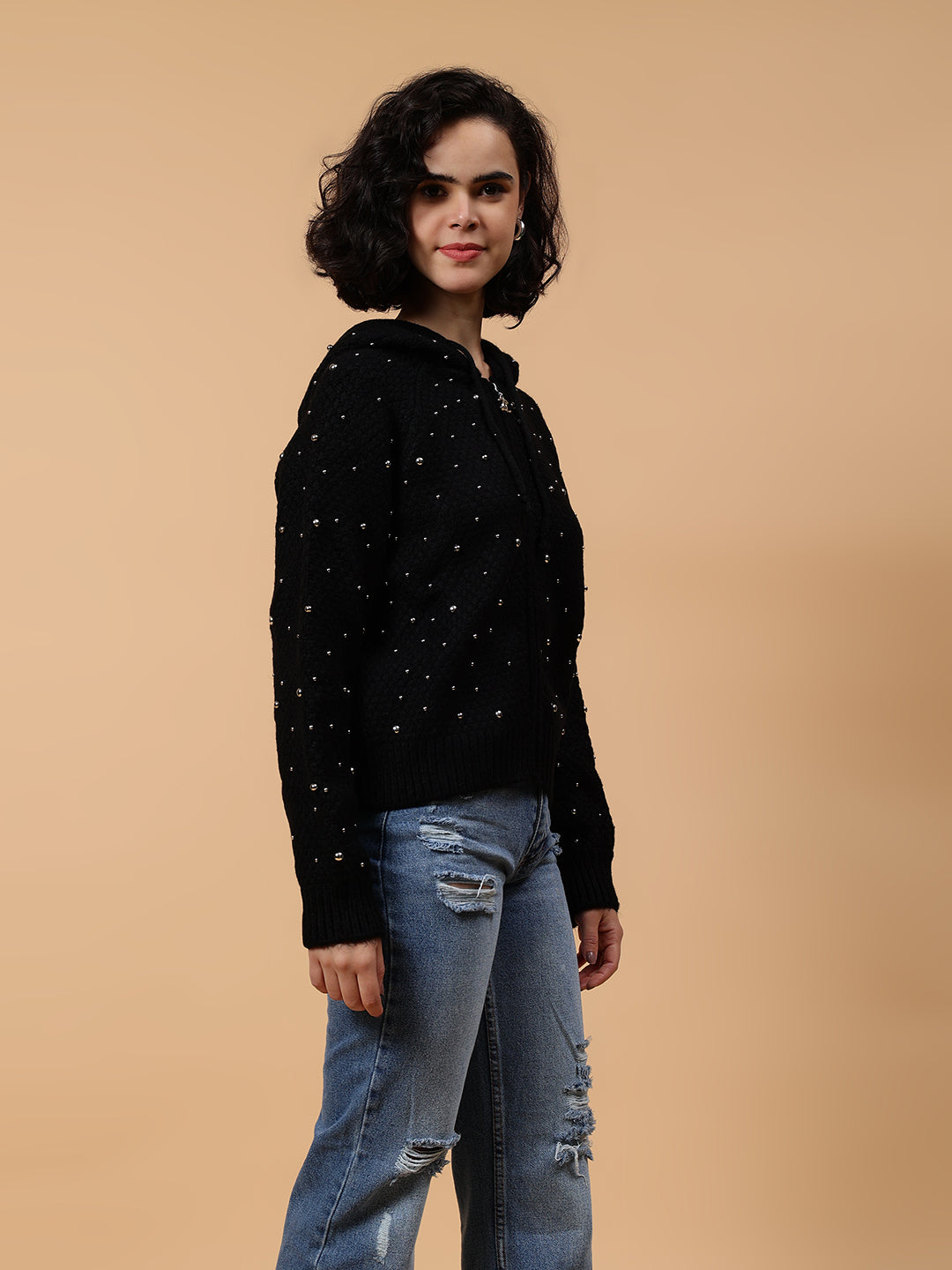 Gaiia Women Winter Embellished Hoodie