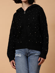 Women Winter Embellished Hoodie