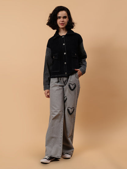 Gaiia Denim Sleeve Winter Shacket