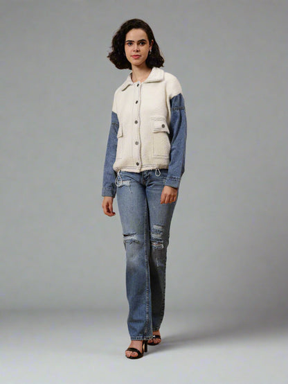 Gaiia Denim Sleeve Winter Shacket