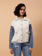 Denim Sleeve Winter Shacket