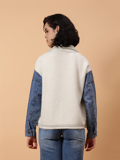 Gaiia Denim Sleeve Winter Shacket