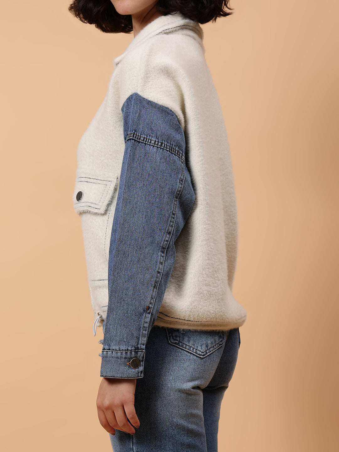 Gaiia Denim Sleeve Winter Shacket