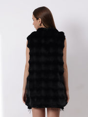 Sleeveless Soft Fluffy Faux Fur Jacket